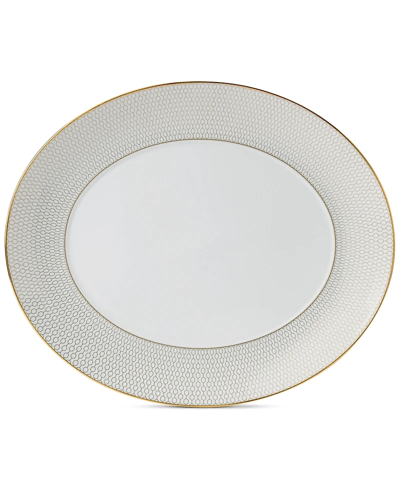 Wedgwood Gio Gold Oval Serving Platter 13"