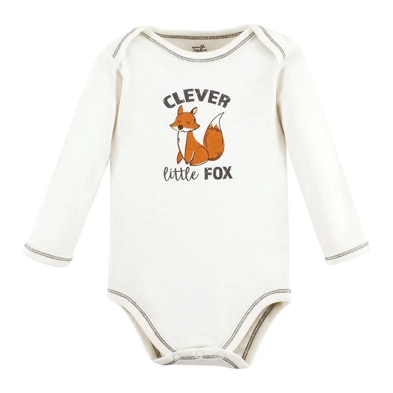 Touched by Nature Baby Boys 5Pk Long Sleeve Natural Bodysuits