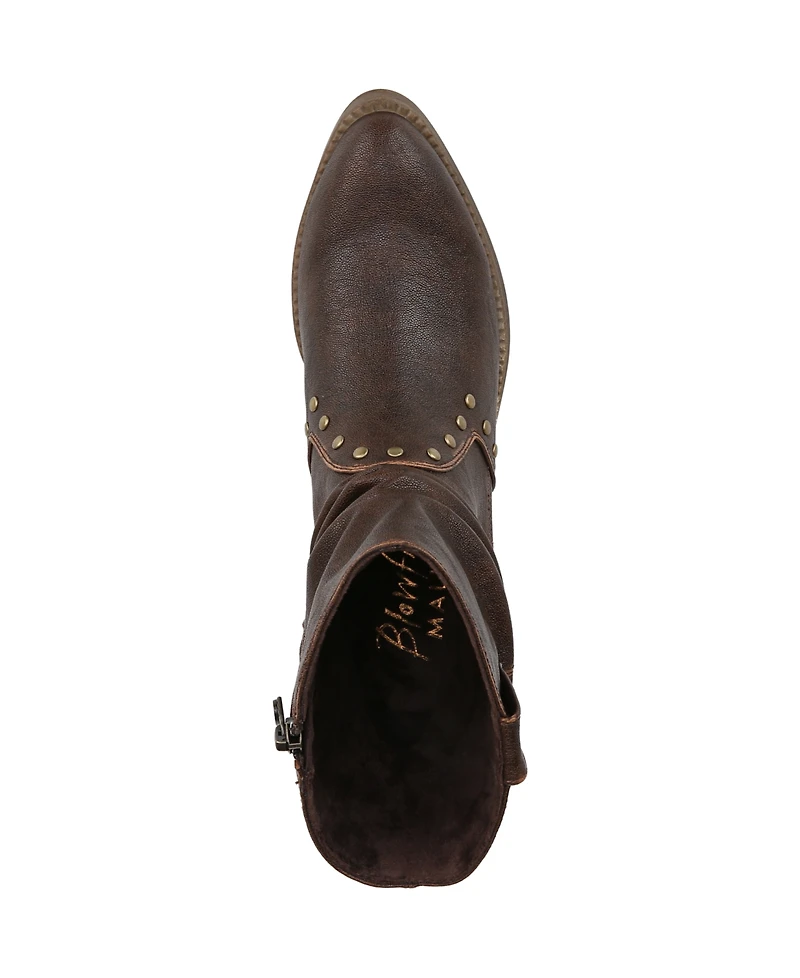 Blowfish Malibu Women's Rebel Western Booties - Brown Distressed Faux Leather