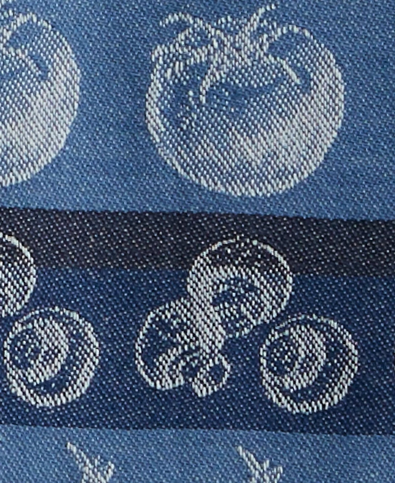 Design Imports Assorted Pattern, Kitchen Collection, Dishtowels Dishcloth, Marine Blue, 5 Piece