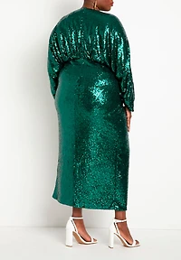 Eloquii Women's Plus Dolman Sleeve Sequin Dress