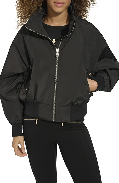 Karl Lagerfeld Paris Women's Karl Lagerfeld Dropped Shoulder Bomber Jacket