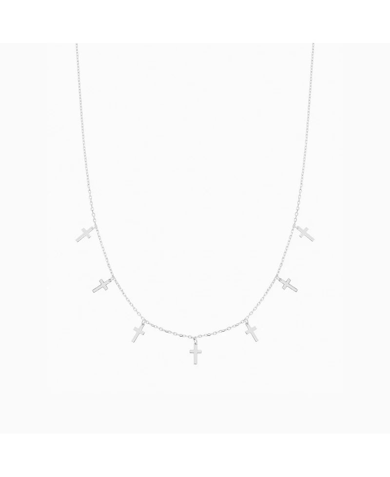 Sterling Silver Brianna Cross Necklace