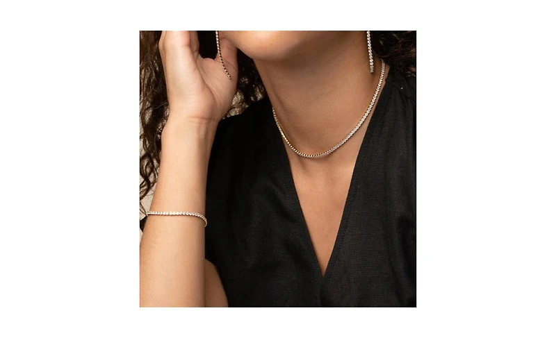 Sterling Silver 18k Gold Plated Cherie Tennis Bracelet