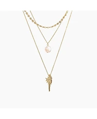 Bearfruit Jewelry Debra Triple Layered Necklace with Cultured Pearl Pendant