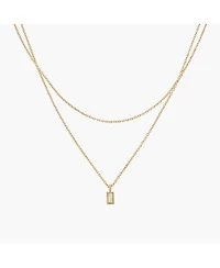 Sterling Silver 18k Gold Plated Elayna Two Pre-Layered Opal Set Necklace – Delicate Statement, Sun-Kissed Style