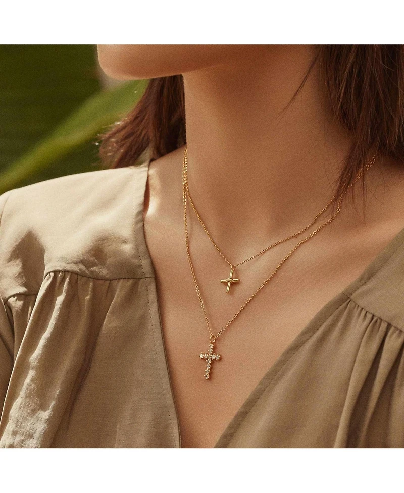 Pule Cross Necklace, Gold Plated, Faith Jewelry, Everyday
