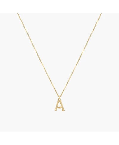 Textured Initial Letter Necklace