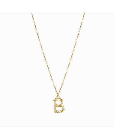 Textured Initial Letter Necklace, Gold