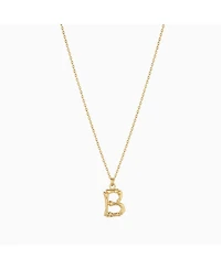 Textured Initial Letter Necklace, Gold
