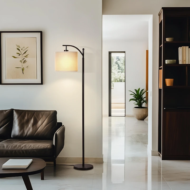 Montage 62" Led Arc Floor Lamp with Hanging Drum Shade