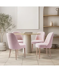 Mid-Century Modern Upholstered Boucle Dining Chair (Set of