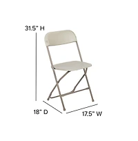 Set Of 10 Stackable Folding Plastic Chairs