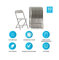 Set Of 10 Stackable Folding Plastic Chairs