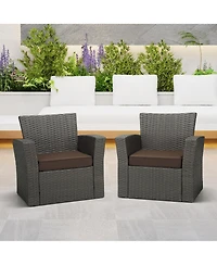 WestinTrends Outdoor Patio Furniture Seat Chair Square Cushions with Piping. Set of 2, 20" x 19"