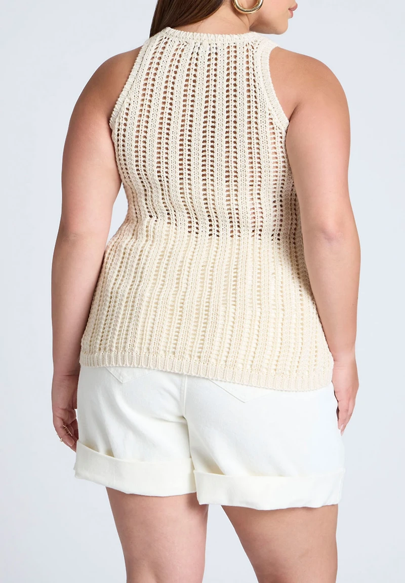 Eloquii Women's Crochet Knitted Tank