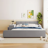 Streamdale Furniture Upholstered Bed with Desk & Stool