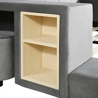 Streamdale Furniture Upholstered Bed with Desk & Stool