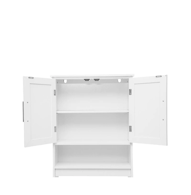 Merrick Lane Vigo Over The Toilet Bathroom Organizer With Shelves And Magnetic Closure Doors
