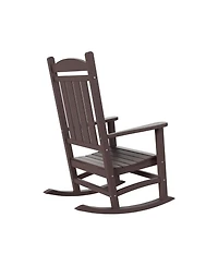 WestinTrends 3 Piece Outdoor Porch Rocking Chairs with Round Side Table Set