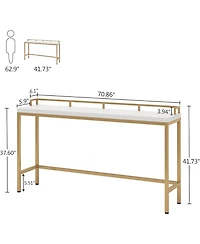 Tribesigns 70.9 inch Extra Long Sofa Table Rustic Industrial Console Table Behind Couch, Narrow Entryway Hallway Table Skinny Sofa Bar Table for Livin