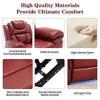 Streamdale Manual Recliner Chair with Led Lights for Home Theater