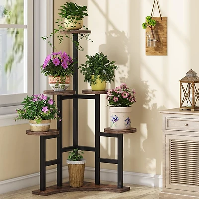 Tribesigns Corner Plant Stand Indoor, 6 Tiered Plant Shelf Flower Stand, Tall Multiple Potted Plant Holder Rack Planter Organizer for Living Room Balc