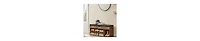 Storage Bench with Cushion Seat and 3 Open Compartments for Entryway or Bedroom