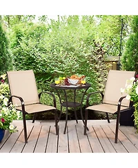 Sugift 2 Pieces Patio Outdoor Dining Chair with Armrest