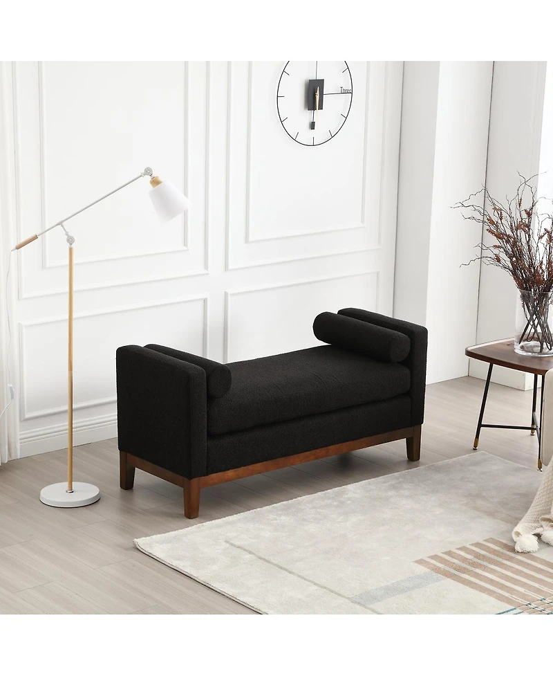 Streamdale 53.5"W Elegant Upholstered Bench, Ottoman