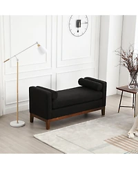 Streamdale 53.5"W Elegant Upholstered Bench, Ottoman