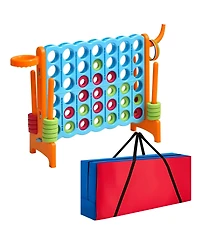 2 Pcs Giant 4 in A Row Jumbo 4-to-Score Game Set W/Storage Carrying Bag for Kids Adult