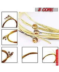 5 Core Guitar Strings • 0.010-0.047 Steel Gauge • w Deep Bright Tone for 6 String Acoustic Guitars - Gs Ac Brss
