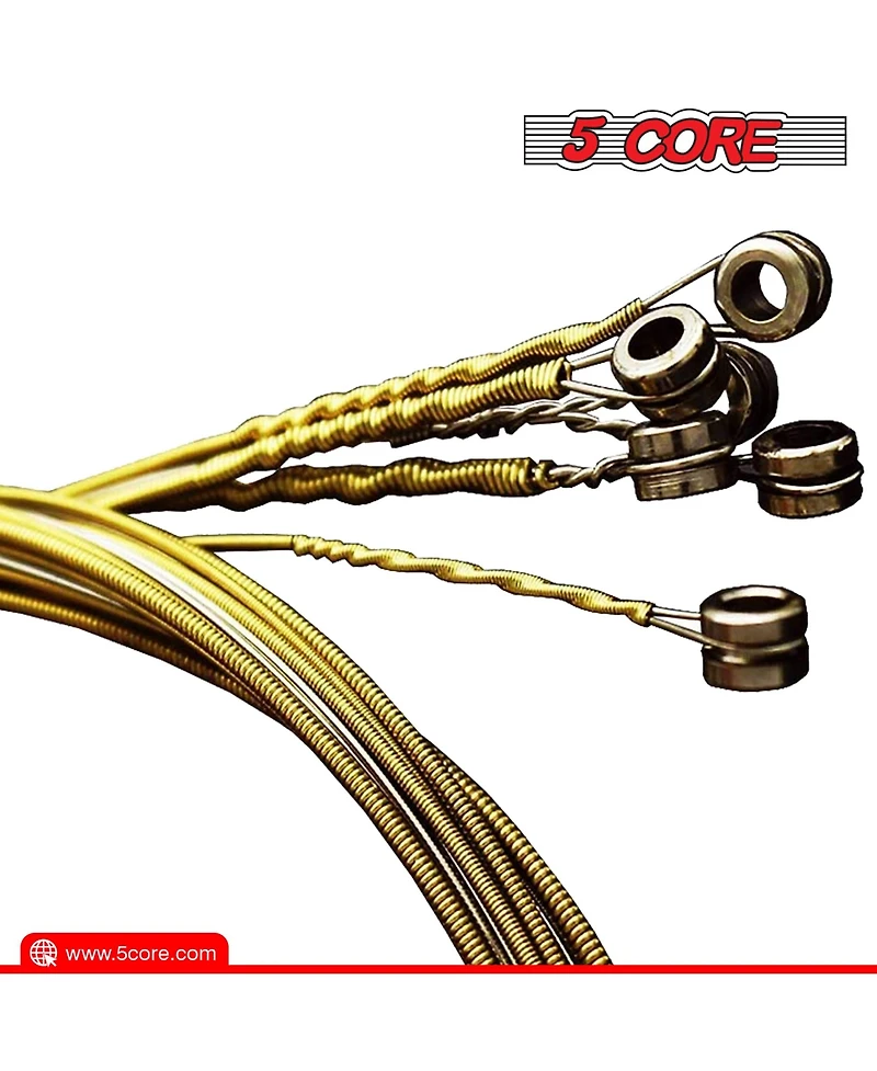 5 Core Guitar Strings 0.010-0.047 Steel Gauge Heavy Duty w Bright Tone 6 String Acoustic Guitars Gs Ac Brss Hd