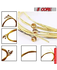 5 Core Guitar Strings 0.010-0.047 Steel Gauge Heavy Duty w Bright Tone 6 String Acoustic Guitars Gs Ac Brss Hd