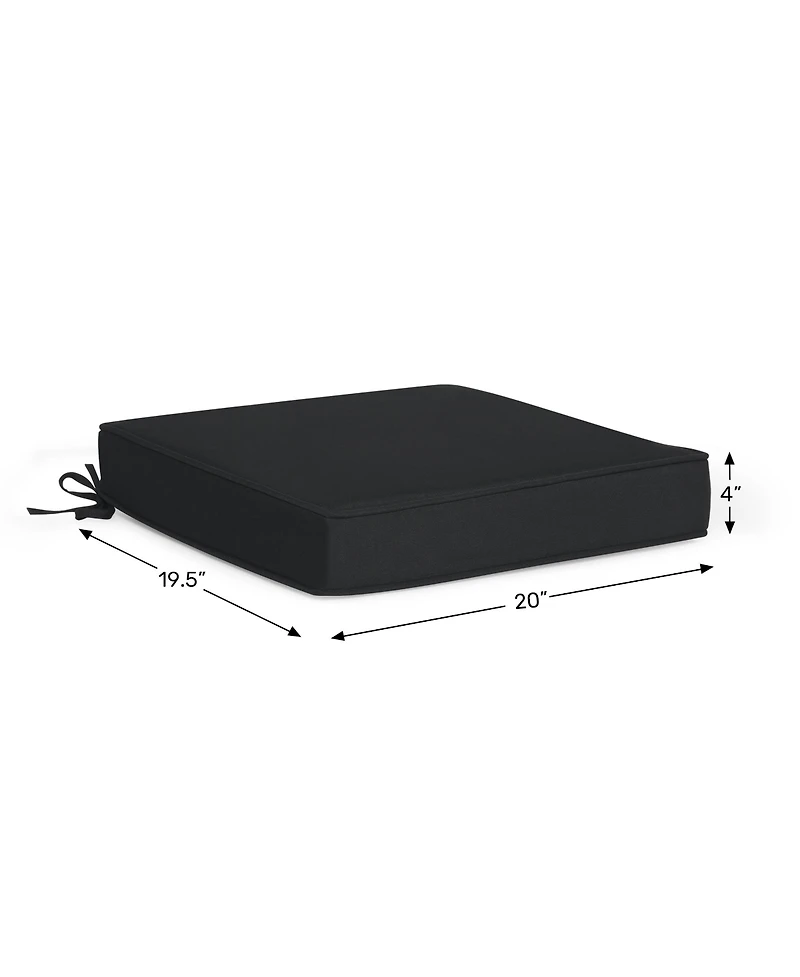 WestinTrends Outdoor Patio Furniture Seat Chair Square Cushions with Piping. Set of 2, 20" x 19"