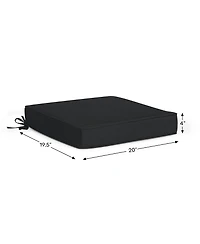 WestinTrends Outdoor Patio Furniture Seat Chair Square Cushions with Piping. Set of 2, 20" x 19"