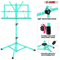 5 Core Music Stand Adjustable Desktop Book Stands Portable Sheet Holder All Metal Foldable Bookstand
