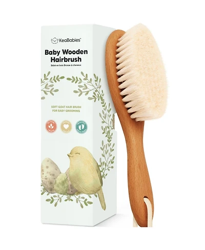 KeaBabies Baby Hair Brush, Oval Cradle Cap Soft Brush for Infant, Newborn Hairbrush Girls, Boys, Scalp