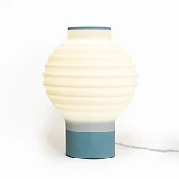 Jonathan Y Asian Lantern Retro Traditional Plant-Based Pla 3D Printed Dimmable Led Table Lamp, White/Blue