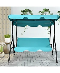Vebreda 3 Seat Outdoor Patio Canopy Swing with Cushioned Steel Frame