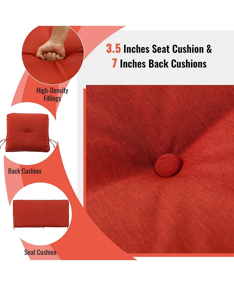 Sugift Patio 2-Person Glider Bench Rocking Loveseat with Cushioned Armrest