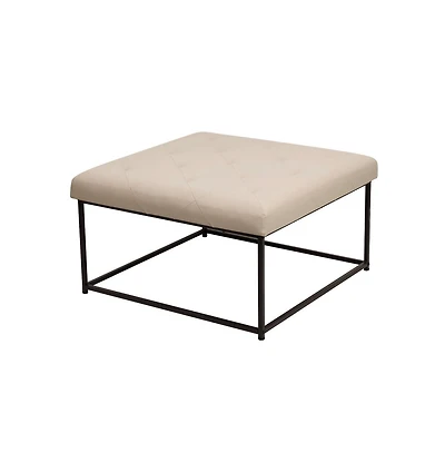 Merrick Lane Almas 30-Inch Square Tufted Ottoman With Durable Metal Frame