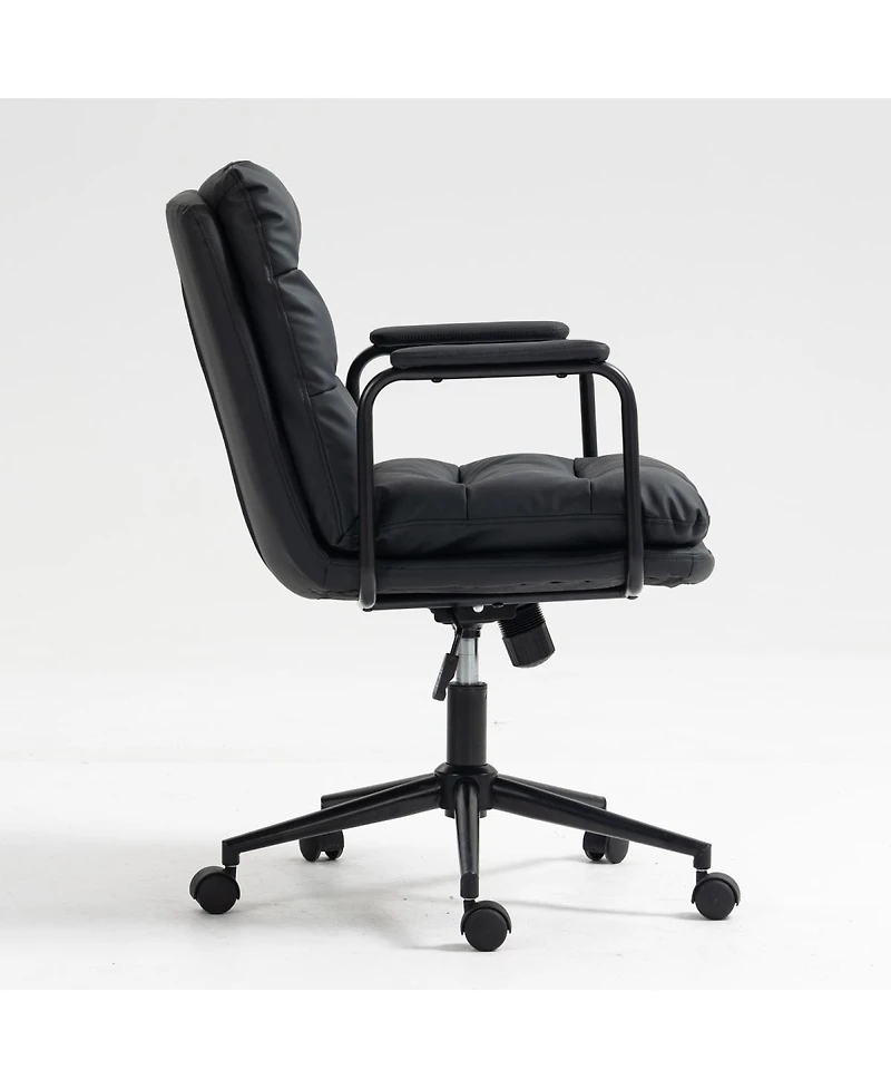 Simplie Fun Ergonomic Swivel Office Chair with Recline (Black)