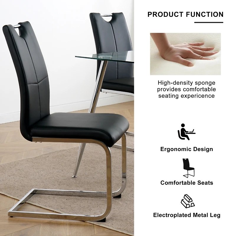 Streamdale Faux Leather Dining Chairs Set of 6