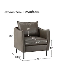 Hope Comfy Living Room Armchair with Metal Legs