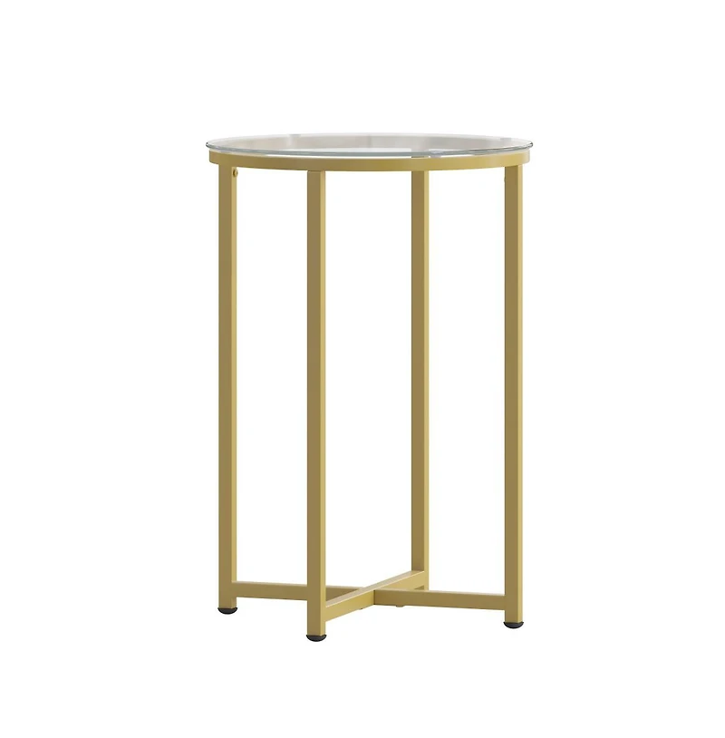 Fairdale End Table With Round Cross Brace Frame