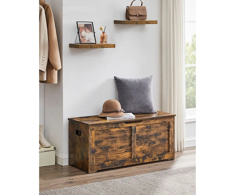 Slickblue Storage Chest, Trunk With 2 Safety Hinges, For Entryway, Bedroom
