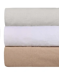 Superior Cotton Linen Blend Deep Pocket 4-Piece Bed Sheet Set, Queen