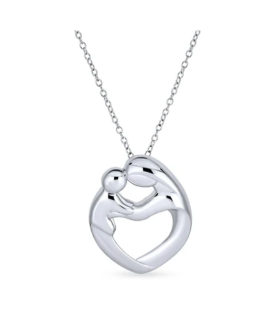 Bling Jewelry Family Heart Pendant Necklace Gold Plated Sterling Silver Yellow Rose Design